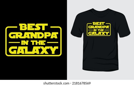 Best Grandpa Galaxy Typography Tshirt Design Stock Vector (Royalty Free ...