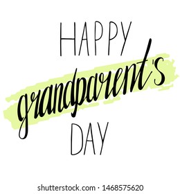 The Best Grandpa. Happy Grandparent's Day lettering on white background. Vector illustration for greeting cards, greeting cards, social advertising.