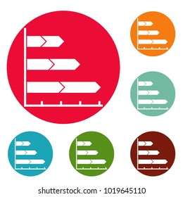 Best graph icons circle set vector isolated on white background