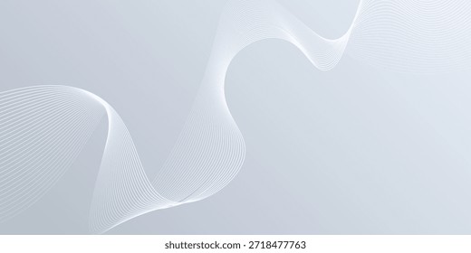 Melhor cinza e branco abstrato projeto de fundo com efeito de ondas dinâmicas conceito de tecnologia digital futurista de ilustrações vetoriais. Arte