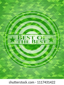 Best of the Best green emblem with triangle mosaic background