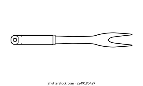 La mejor horquilla Grill, contorno icono plano, aislado en fondo blanco. Ilustración vectorial en estilo moderno. Recursos gráficos editables para muchos fines. 