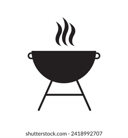 The best Grill icon, simple flat logo template on white background..eps