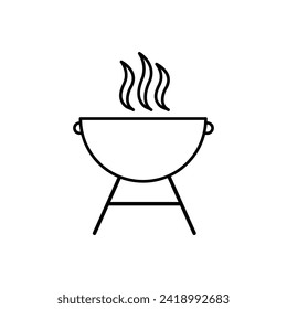 The best Grill icon vector, trendy style flat liner illustration on white background..eps