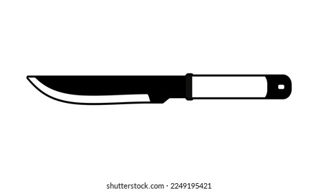 The best Grill Knife or Barbeque Knife, simple black flat icon, isolated on white background. Vector illustration in trendy style. Editable graphic resources for many purposes. 