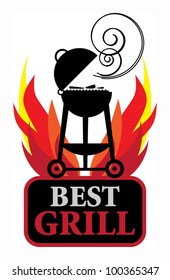 Best grill label, vector illustration