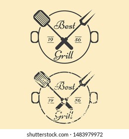Best grill label for your design eps  10 vector