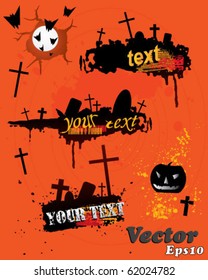 Best Grunge halloween banners set