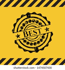 Best grunge warning sign emblem. Vector Illustration. Detailed.