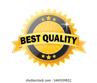 Best Guality Golden Shiny Label Sign. Vector