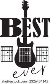 Best guitar dad ever t-shirt design