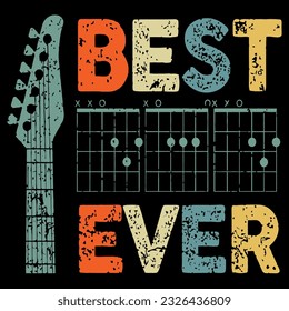 Best guitar dad ever t-shirt design