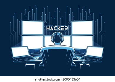 The Best Hacker Illustration Vector