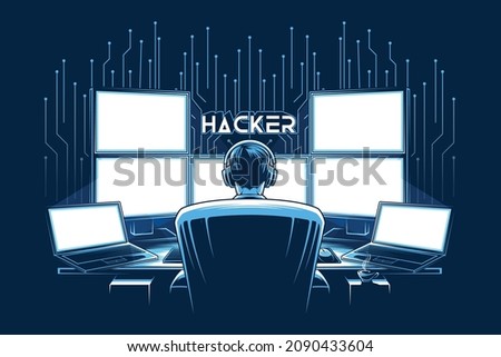The best hacker illustration vector