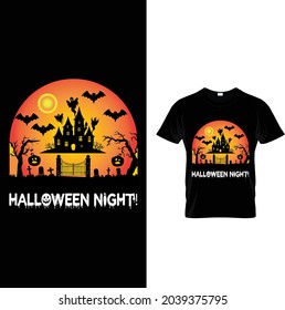   Best Halloween Night! T-Shirt Design.