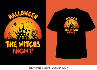 Best Halloween T-shirt Design | Halloween scary night t-shirt design