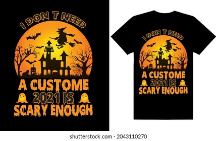 Best Halloween T-shirt Design Vector