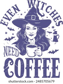 Best Halloween T-Shirt design, Vintage Halloween Witch 