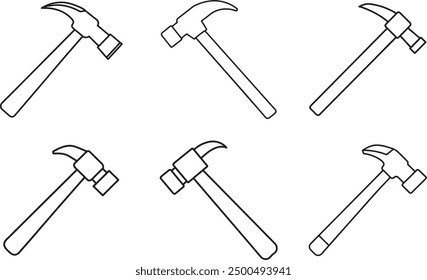 beste Hammer Linie Kunst Vektorgrafik