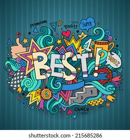 Best hand lettering and doodles elements background. Vector illustration