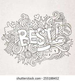 Best hand lettering and doodles elements background. Vector illustration