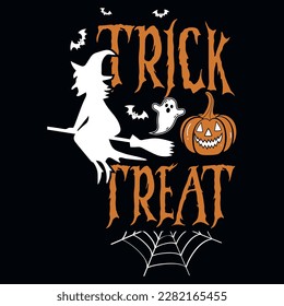 Best happy Halloween witches fly typography tshirt design