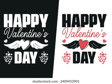 Mejor Diseño de Tipografía Feliz Día de San Valentín. Este diseño Se pueden usar camisetas, tazas, bolsos, almohadas, pegatinas, sombreros, tarjetas de crédito, portada móvil, arte mural, portátiles, pastillas para ratón, manta, gotas, etc