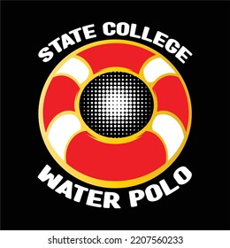 best happy water polo t shirt design vector