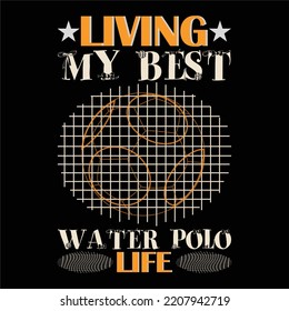 vector de diseño de camiseta de waterpolo mejor feliz