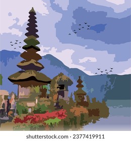 MEJOR ILUSTRACIÓN DE TEMPLOS DE VECTOR DE CALIDAD HD EN BALI