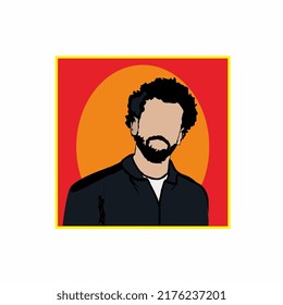 BESTE HD-QUALITÄT VEKTORSYMBOL ILLUSTRATION SILHOUETTE MANN MIT CURLY HAIR UND BÄD