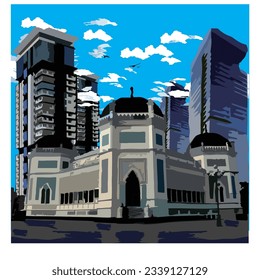 BEST HD QUALITY VECTOR ILLUSTRATION OLD MOSQUE MOSLEM