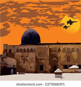 BESTE HD-QUALITÄT VEKTORGRAFIK LANDMARK AL-AQSA-HINTERGRUND