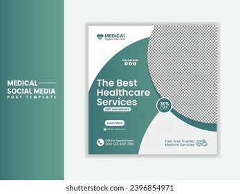 The Best healthcare service social media post template 