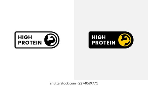 Best High Protein Mark Vector or High Protein Label Isolated in Flat Style. High Protein Rubber Stamp. Label for high protein product with low calorie. Rubber stamp.