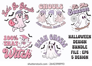 best high quality halloween design bundle,retro halloween,svg,png,eps,cat,ghost,ghouls,tis the season,mean ghouls design bundle