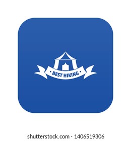 Best hiking icon blue vector isolated on white background