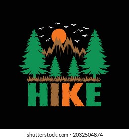 Mejor diseño de camisetas de la tipografía vectorial de Senderismo 