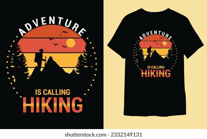 Best hiking vintage t-shirt design, Go hiking ,camping t-shirt design ,Men hiking t-shirt design.