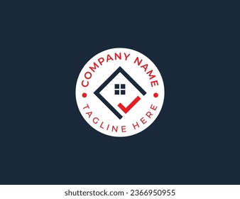 Best Home emblem Logo badge sticker Concept sign icon symbol Element Design. Tick, Checkmark, Mortgage, building, Realtor, House, Real estate Logotype. Vector illustration logo template