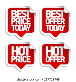 Best hot offers speech bubbles set.