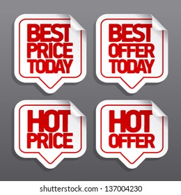Best hot offers speech bubbles set.