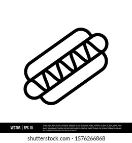 The best Hotdog icon vector, illustration logo template in trendy style. Suitable for many purposes.