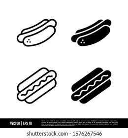 The best Hotdog icons vector collection, illustration logo template in trendy style. Suitable for many purposes.