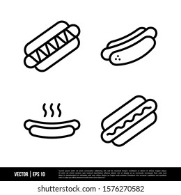 The best Hotdog icons vector collection, illustration logo template in trendy style. Suitable for many purposes.