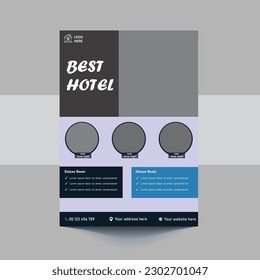 Best hotel service flyer template design. Golden hotel flyer poster leaflet design. cover, poster, a4 size, brochure, flyer, print ready