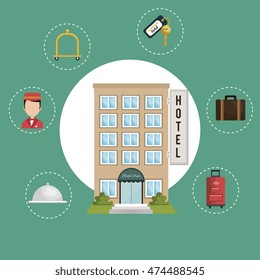 best hotel set services icons vector illustration design