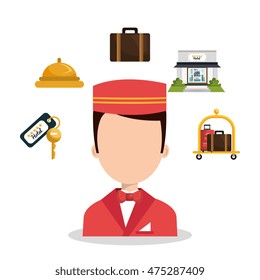 best hotel set services icons vector illustration design