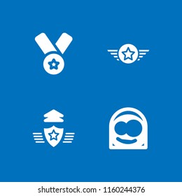 best icon. 4 best set with rank, medal and smug vector icons for web and mobile app