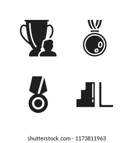 best icon. 4 best vector icons set. high quality, trophy and medal icons for web and design about best theme